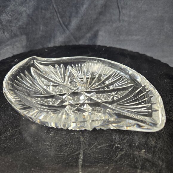 Clear Cut Glass Crystal Candy Dish/Trinket Dish Vintage Collectible - Picture 7 of 12